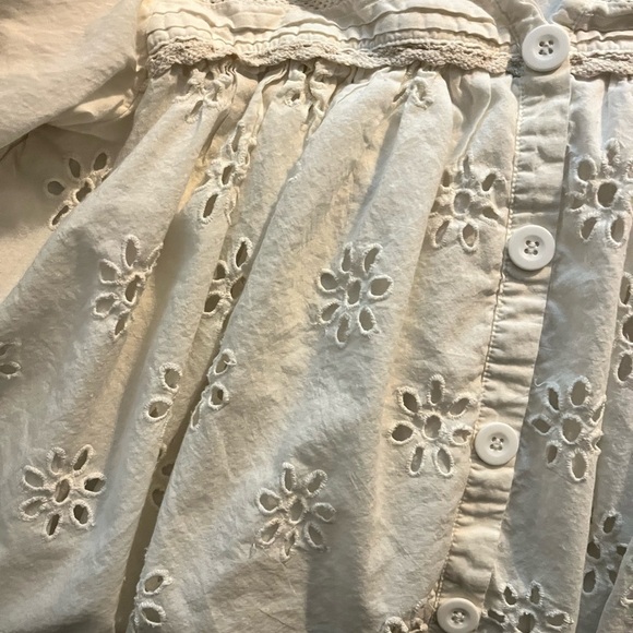 Cotton eyelet flowy white midi dress - Picture 8 of 11